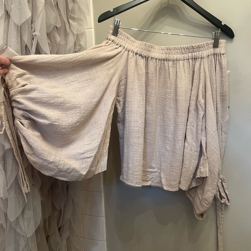 MISA Linen Off the Shoulder Blouse